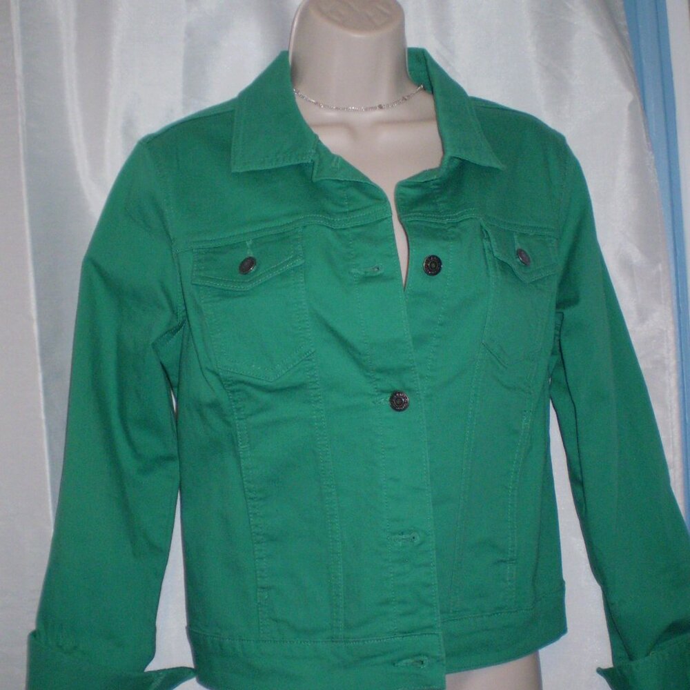 OLD NAVY GREEN ROCK STAR JEAN JACKET SZ S/M